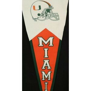 Miami Hurricanes Logo Wool Blend Pennant 17x40 Winning Streak, New in package